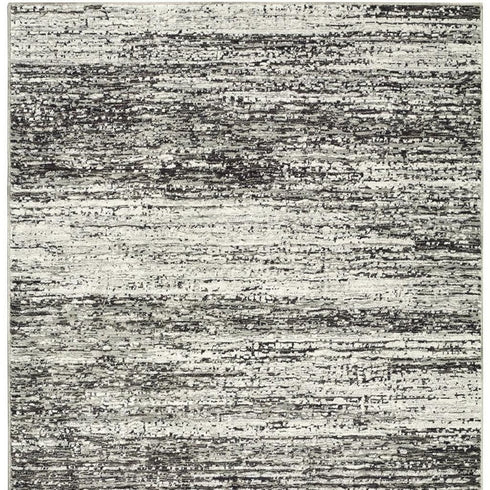 2' X 8' Gold And Slate Abstract Runner Rug